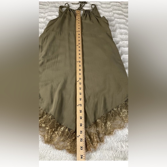 Free People Intimately Free Size S Olive Dress Eyelash Lace Tie Back - Picture 13 of 13